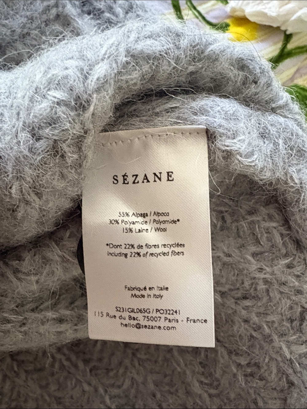 Sezane Heather Gray Chunky Button Cardigan - Picture 6 of 6